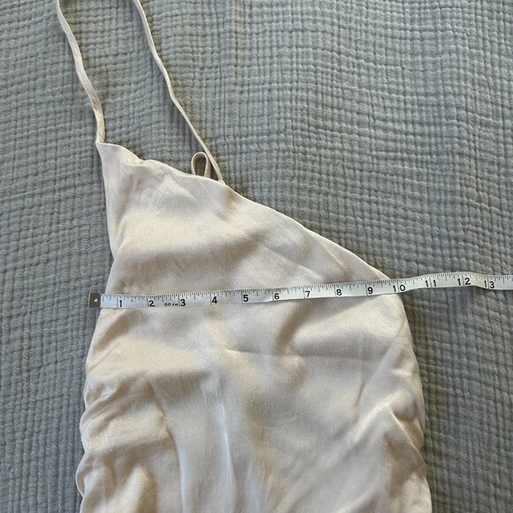 Shona Joy La Lune Asymmetrical Bias Cowl Mini Dress - Cream - Picture 11 of 13